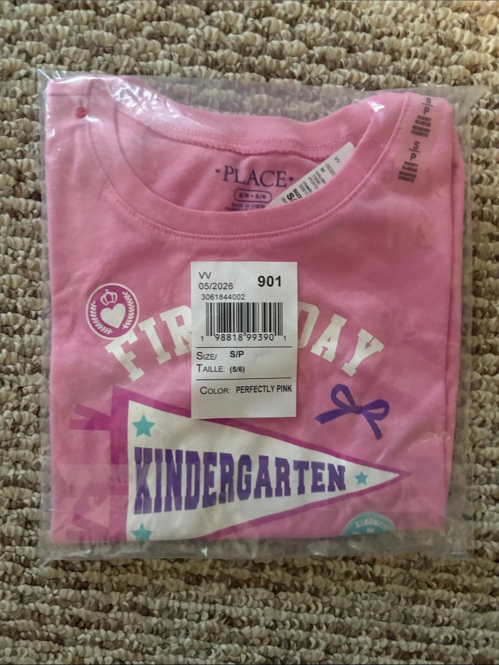 The Children's Place Pink 'First Day of Kindergarten' Graphic Tee